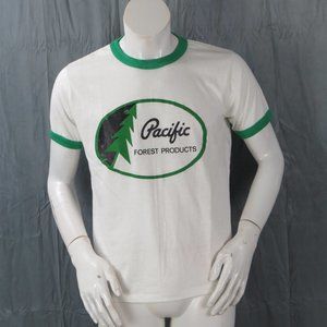 Vintage Graphic T-shirt - Pacific Forest Products Oval Graphic - Men's Large